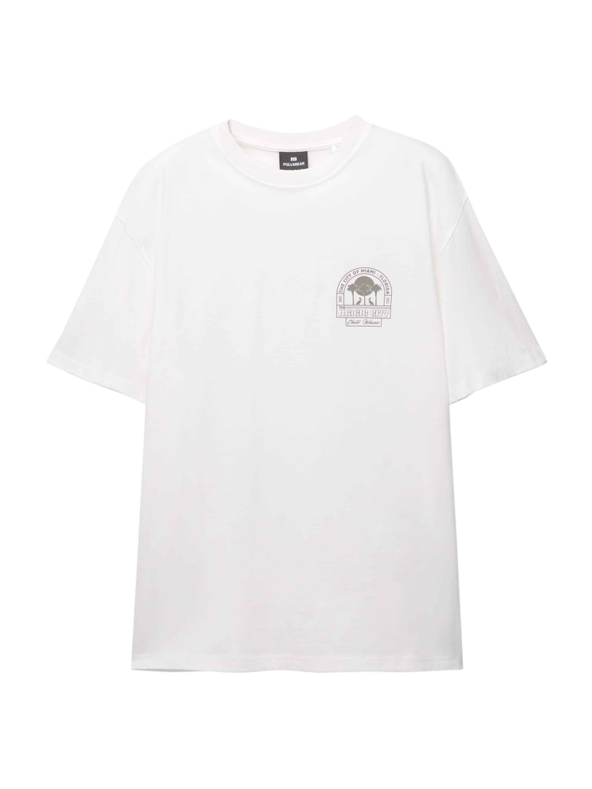 Pull&Bear Tričko 'MIAMI' – bílá: přední strana