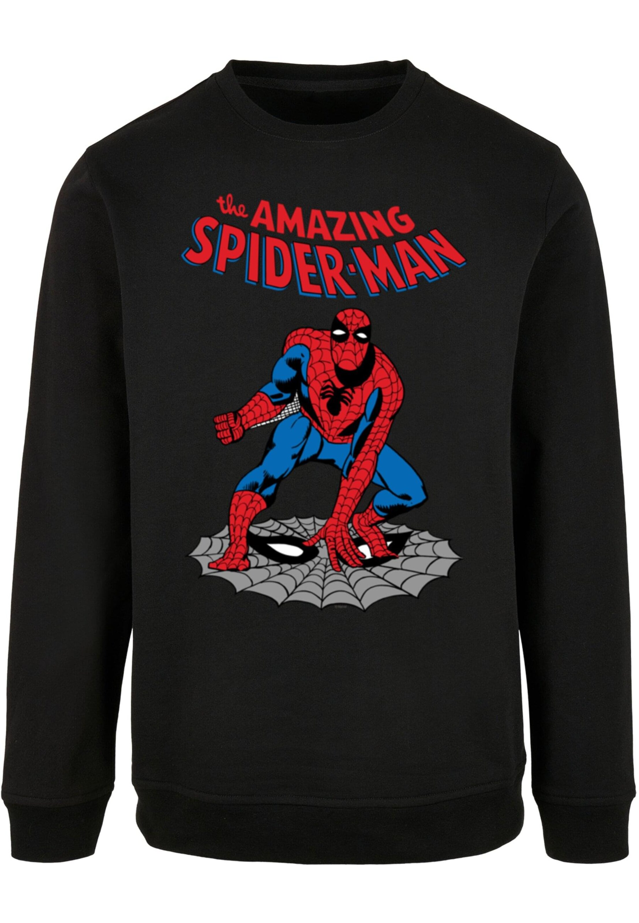 Sweat-shirt 'Marvel Universe - The Amazing Spider-Man' ABSOLUTE CULT en noir : devant