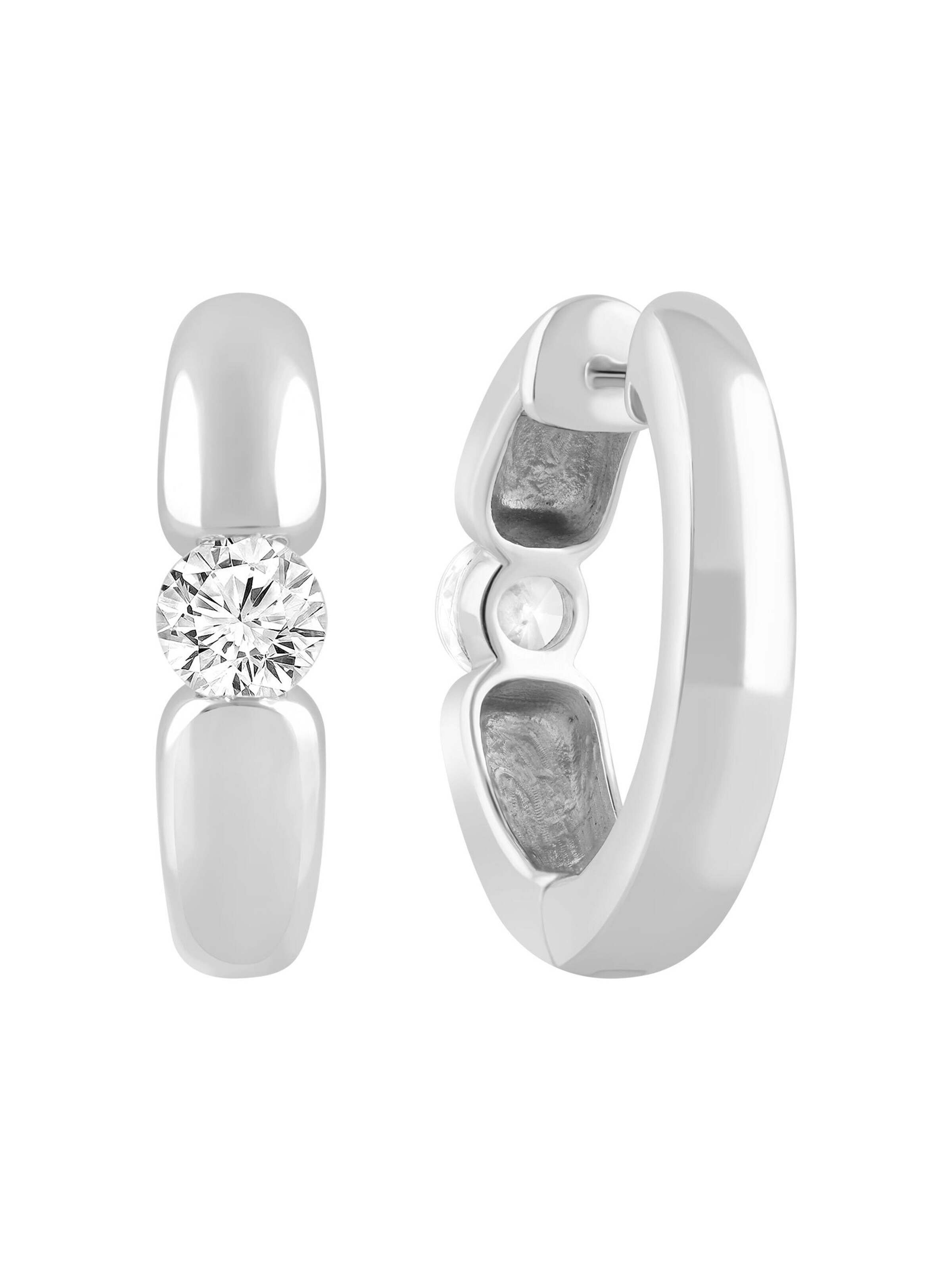 Boucles d'oreilles 'Ohrringe aus 375 Weißgold mit Lab Grown Diamant' ETHISHER DIAMANTEN en argent