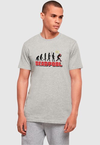ABSOLUTE CULT T-Shirt 'Deadpool - Evolution' in Grau: predná strana