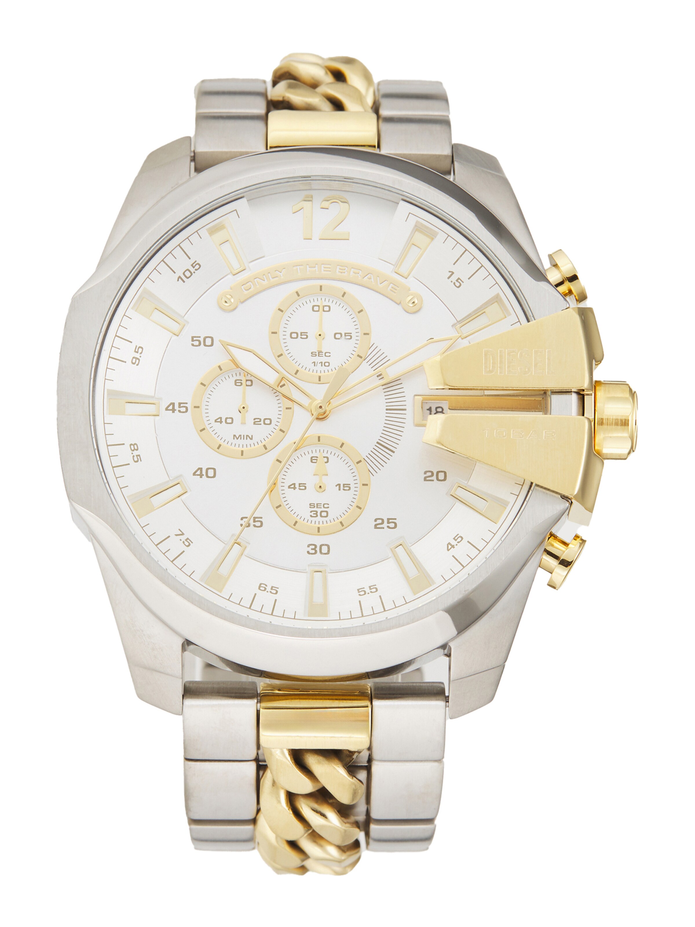 DIESEL Analog Watch 'MEGA CHIEF' in Gold / Silver, Item view