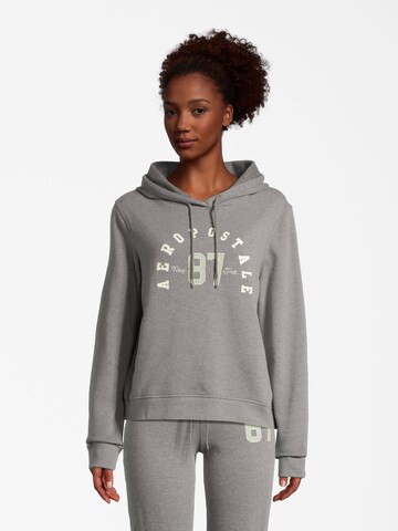 AÉROPOSTALE Sweatshirt 'FACORY PO' in Grey: front