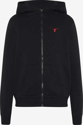 CHIEMSEE Zip-Up Hoodie in Black: front