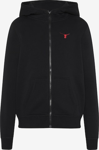 CHIEMSEE Zip-Up Hoodie in Black: front