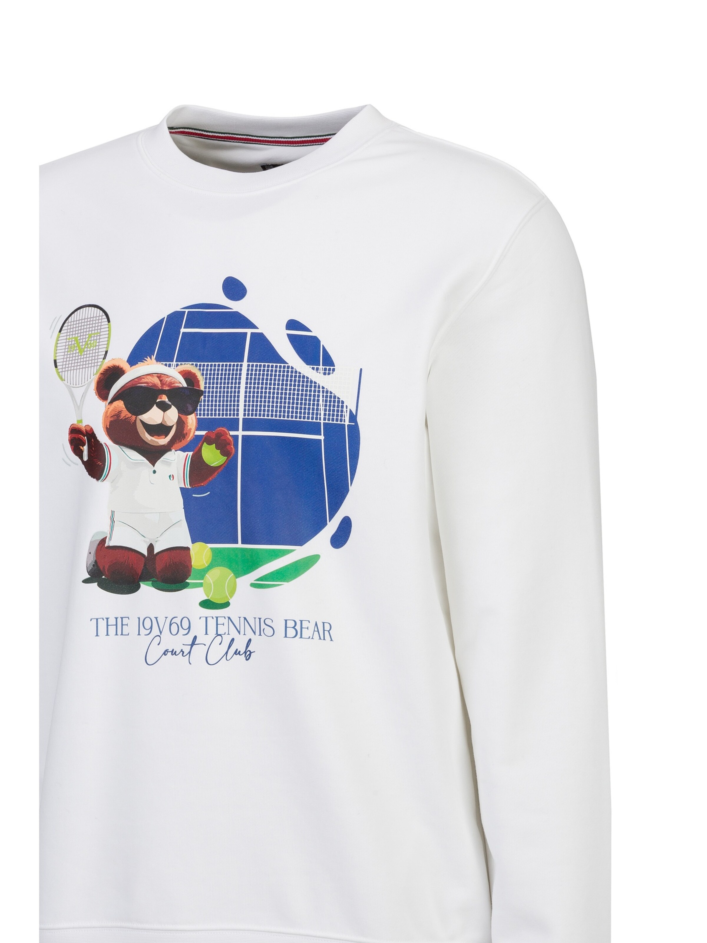 19V69 ITALIA Sweatshirt 'Nico Tennis' in White