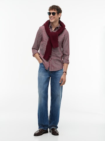 TOMMY HILFIGER - Ajuste estrecho Camisa 'FLEX' en rojo