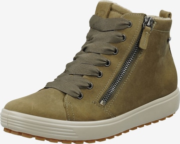 ECCO High-Top Sneakers in Green: front