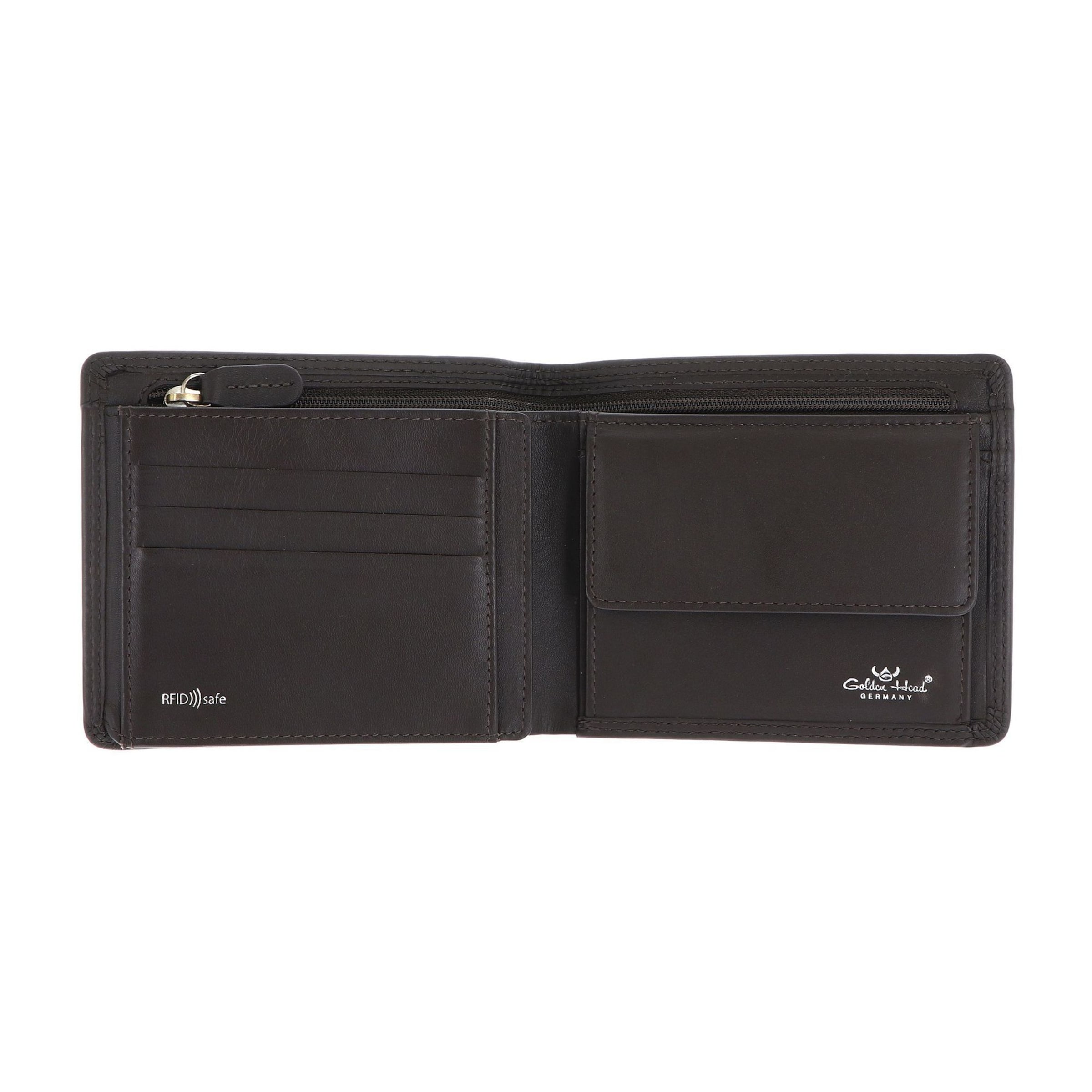 Porte-monnaies 'RFID' GOLDEN HEAD en marron