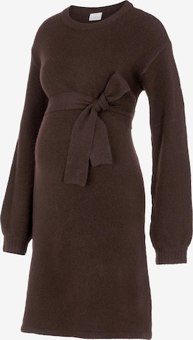 MAMALICIOUS Knitted dress 'GRO' in Brown: front