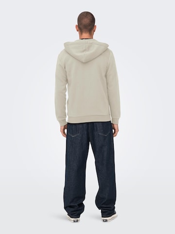 Only & Sons Regular fit Zip-Up Hoodie 'CERES' in Grey
