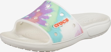 Crocs Mules 'Tie Dye' in White: front