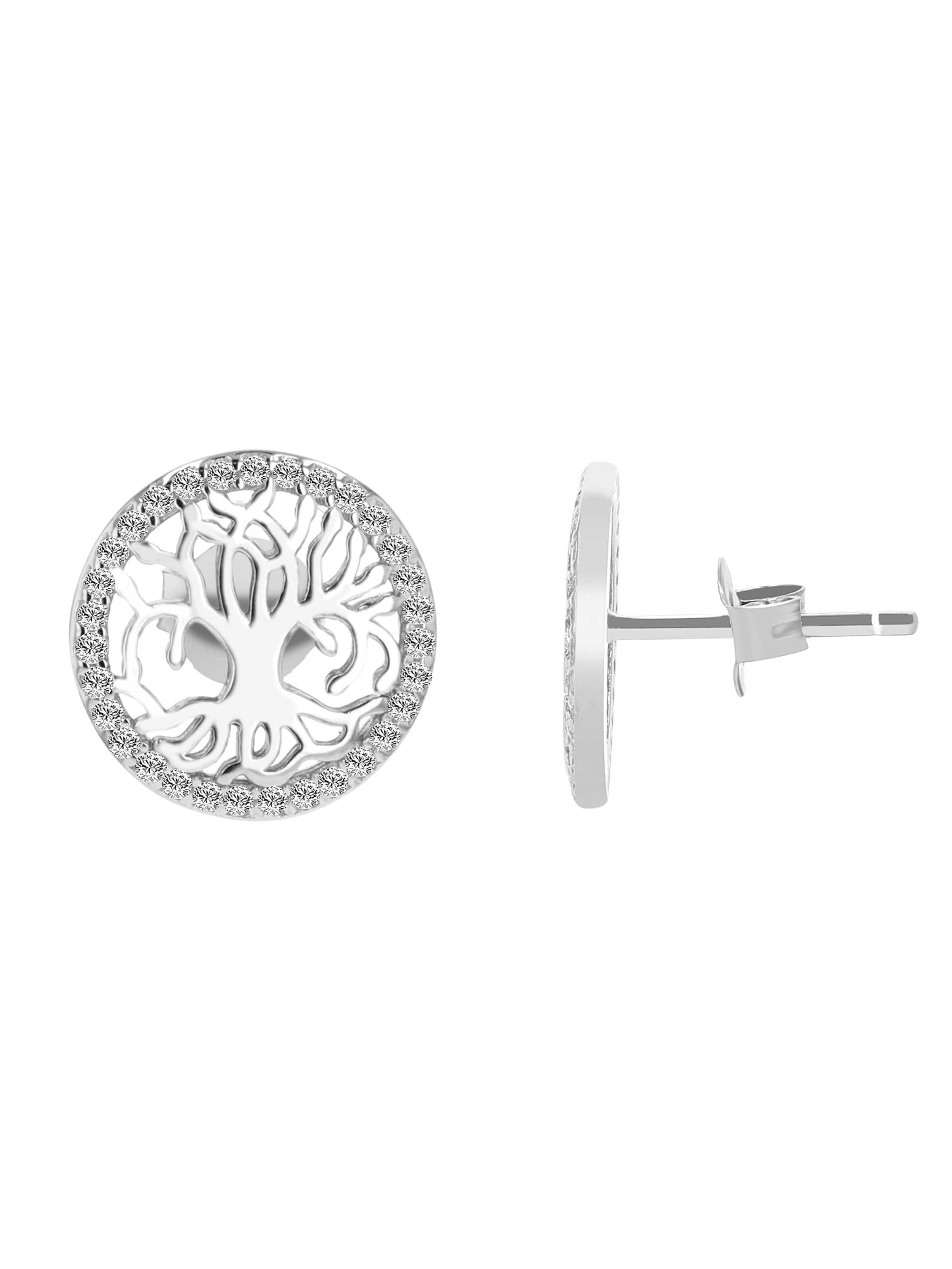 Akzent Ohrringe 'Aislinn, 925 Sterlingsilber, langlebig'‌‌‌‌‌‌ in Silber: Vorderseite