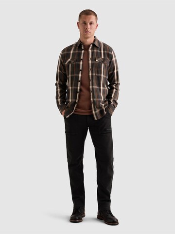 Coupe regular Chemise 'Shirt with lumberjack check pattern and herringbone texture' PME Legend en marron