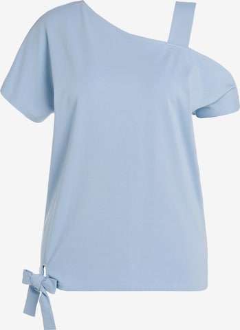 T-shirt Ulla Popken en bleu : devant