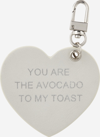 Breloc WEAT WE EAT AVOCADO TOAST pe argintiu / alb lână, Vizualizare produs