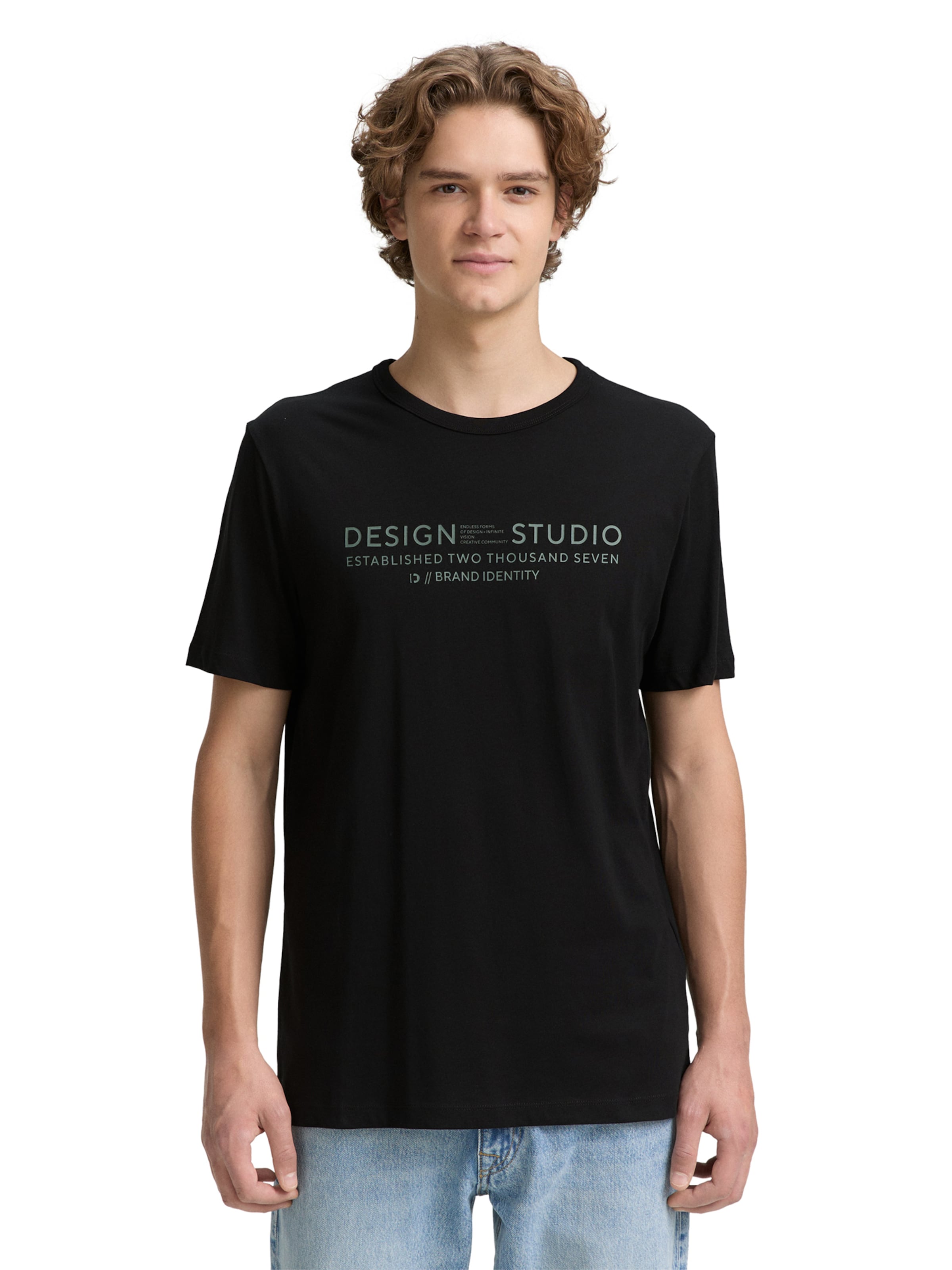 TOM TAILOR DENIM - Camiseta en negro: frente