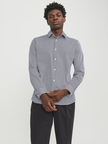 Coupe slim Chemise JACK & JONES en bleu : devant