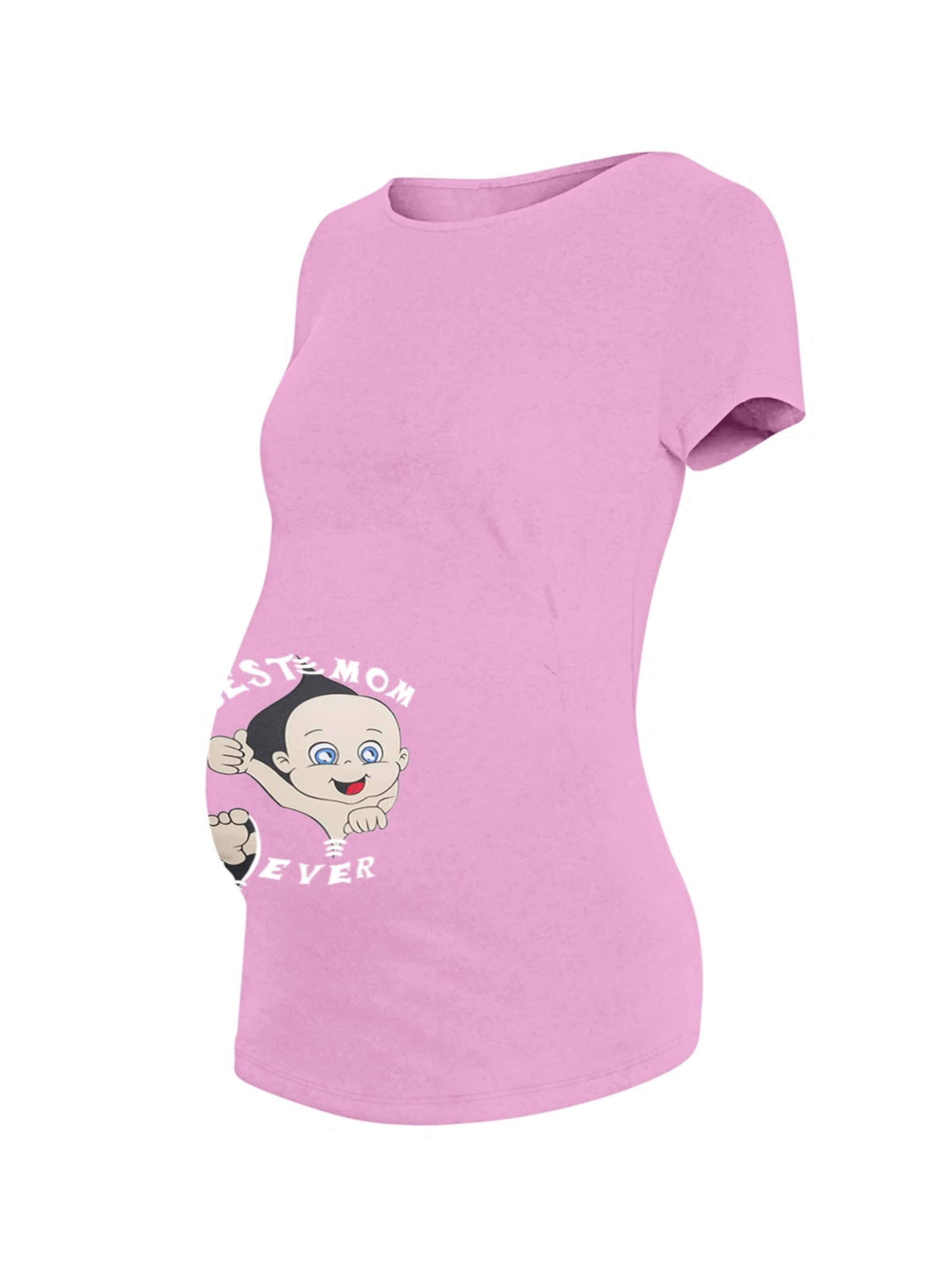 M.M.C. Shirt 'Best Mom Ever Umstandsshirt' in Pink: front