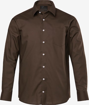 Fit confort Chemise business JP1880 en marron : devant
