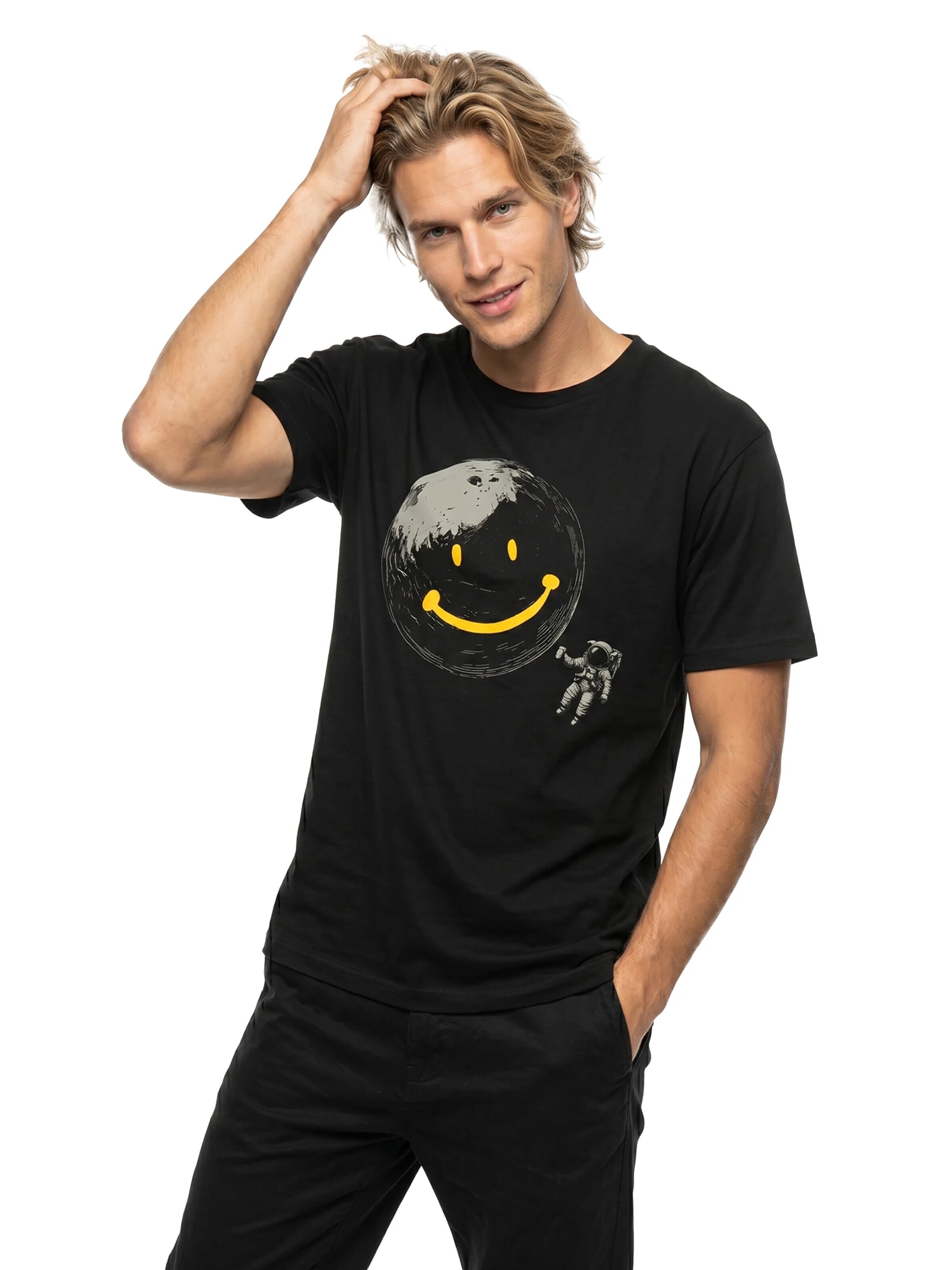 MAKAYA Shirt 'Astro-Smile' in Black