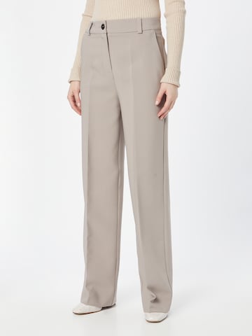 modström Loose fit Pleated Pants 'Gale' in Grey: front