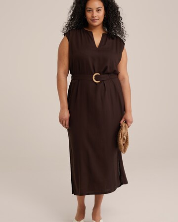 WE Fashion Etuikleid in Braun