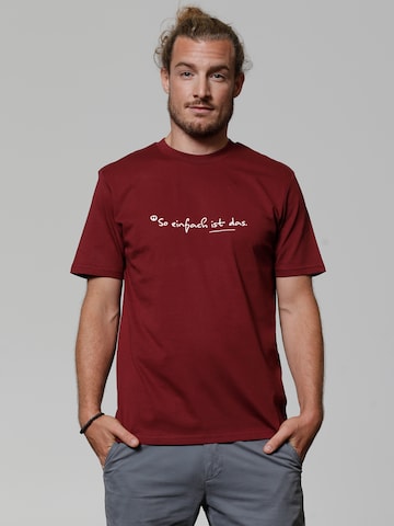 Maglietta 'So Einfach Ist Das' di Watapparel in rosso: frontale