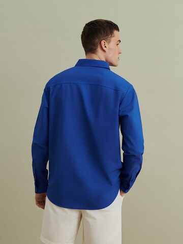 DAN FOX APPAREL Regular fit Overhemd 'Kenan' in Blauw