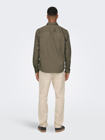 Only & Sons Comfort Fit Skjorte 'MILO' i brun