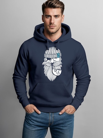 Neverless Sweatshirt 'Sailor Captain mit Pfeife' in Blue