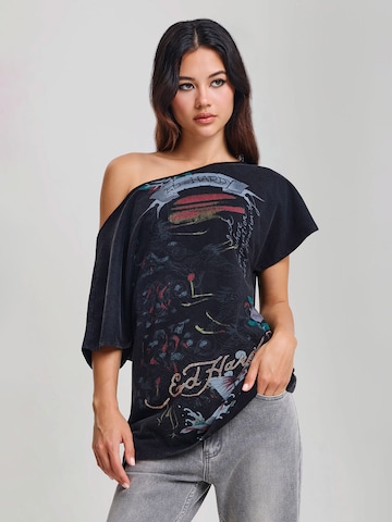 Ed Hardy Μπλουζάκι σε μαύρο: μπροστά