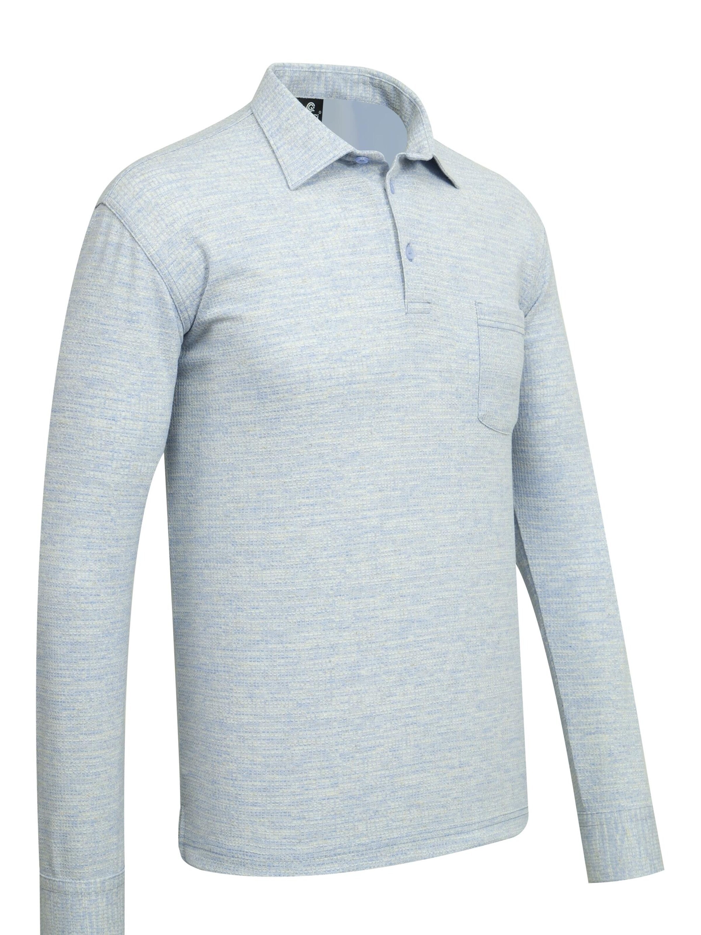 Cizgi Triko Shirt‌‌‌‌‌‌ in Blau