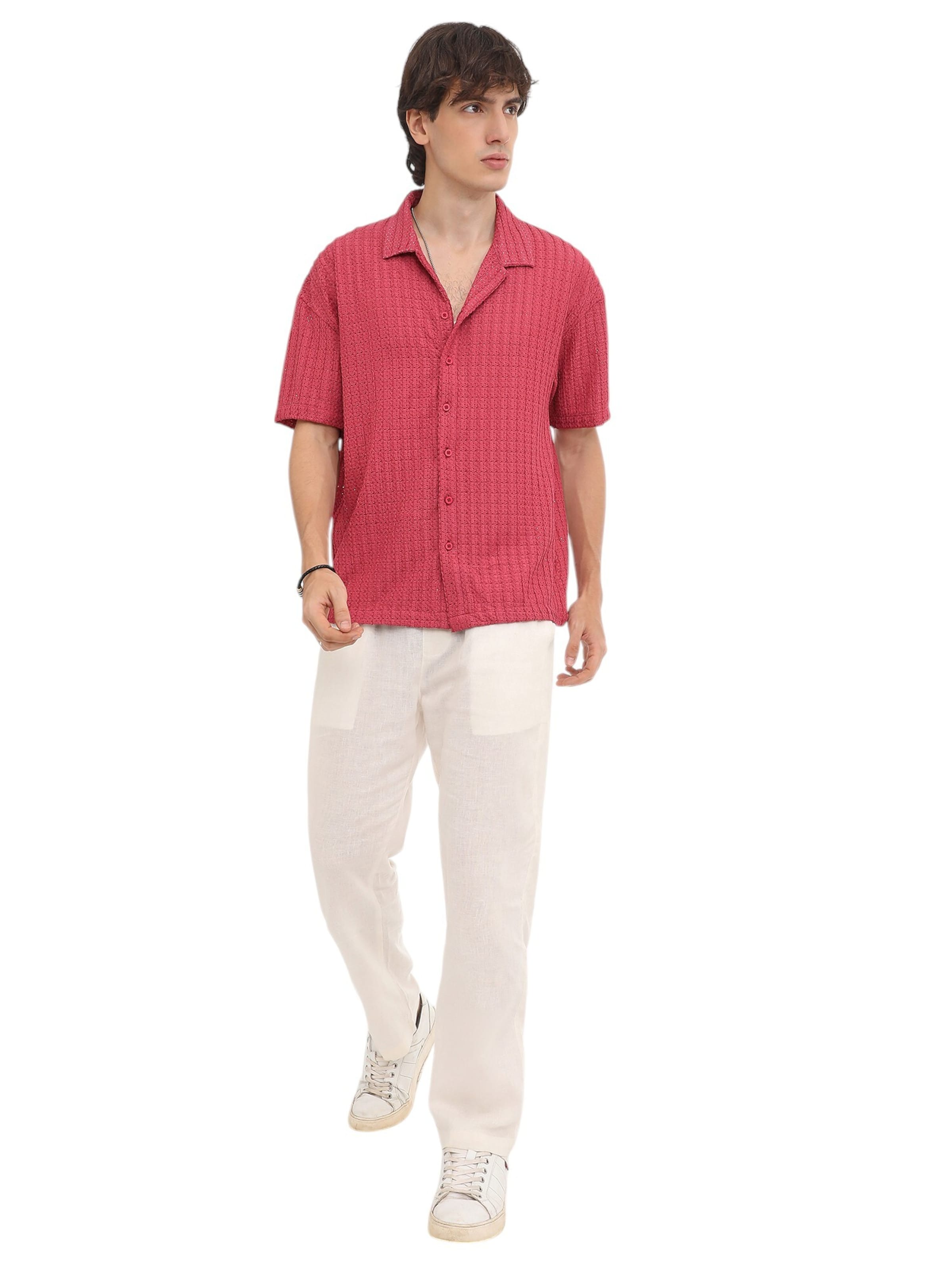 Comfort fit Camicia 'Tiffany' di Campus Sutra in rosso