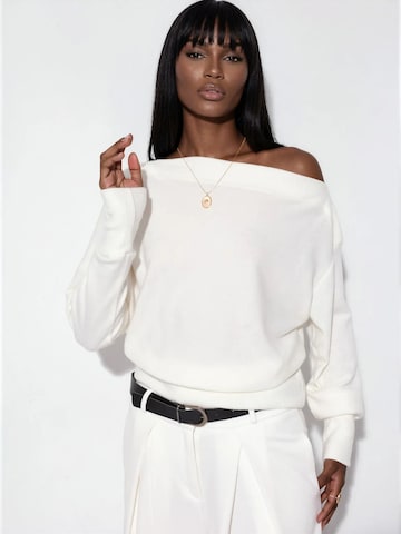 Sweat-shirt Busem en blanc : devant