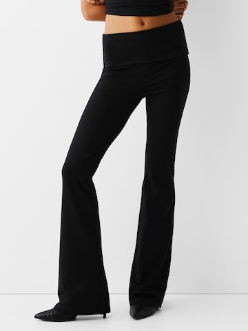 Bershka Flared Trousers in Black