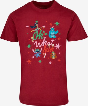 ABSOLUTE CULT Shirt ' Disney 100 - Oh What Fun' in Rood: voorkant