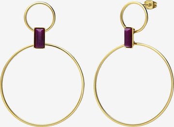 Boucles d'oreilles Lucardi en or : devant