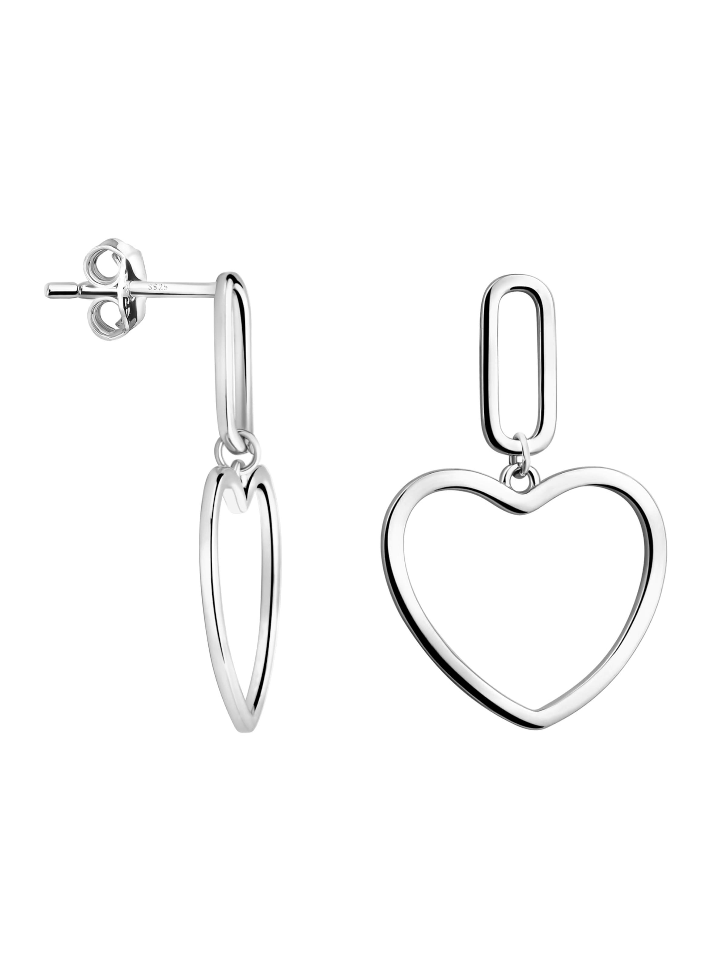 Sofia Milani Ohrringe 'Heart'‌‌‌‌‌‌‌‌‌‌ in Silber: Vorderseite