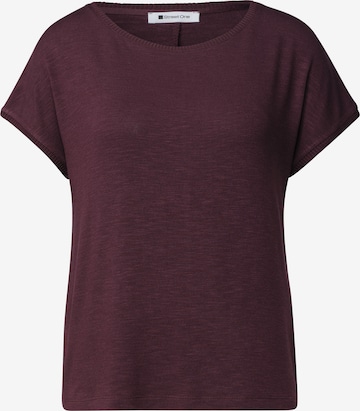 STREET ONE Dropped Shoulder Shirt mit Rundhals in Rot: Vorderseite