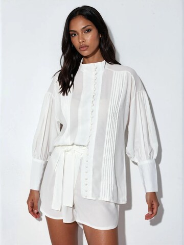 Pantalons de tailleur MSN Collection en blanc : devant