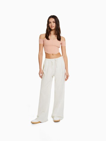 Bershka Wide leg Pants in White