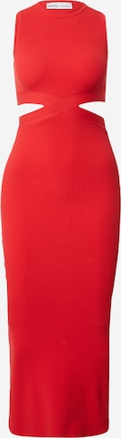 BershkaPletena haljina - crvena boja: prednji dio