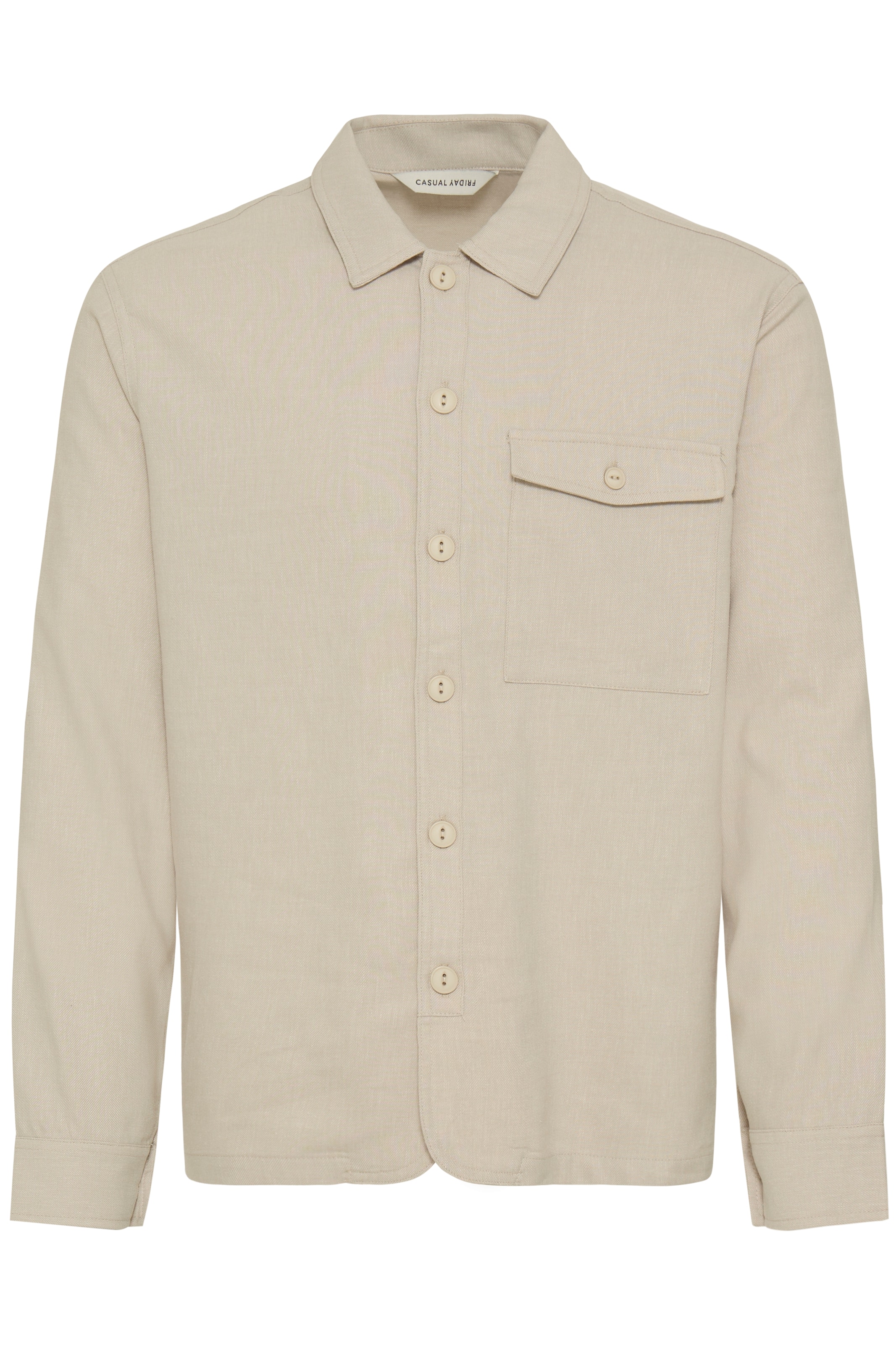 Casual Friday - Regular Fit Camisa ' CFBro Linen Mix ' em bege: frente