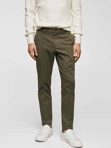 MANGO MAN Regular Pants 'PRATO' in Green: front