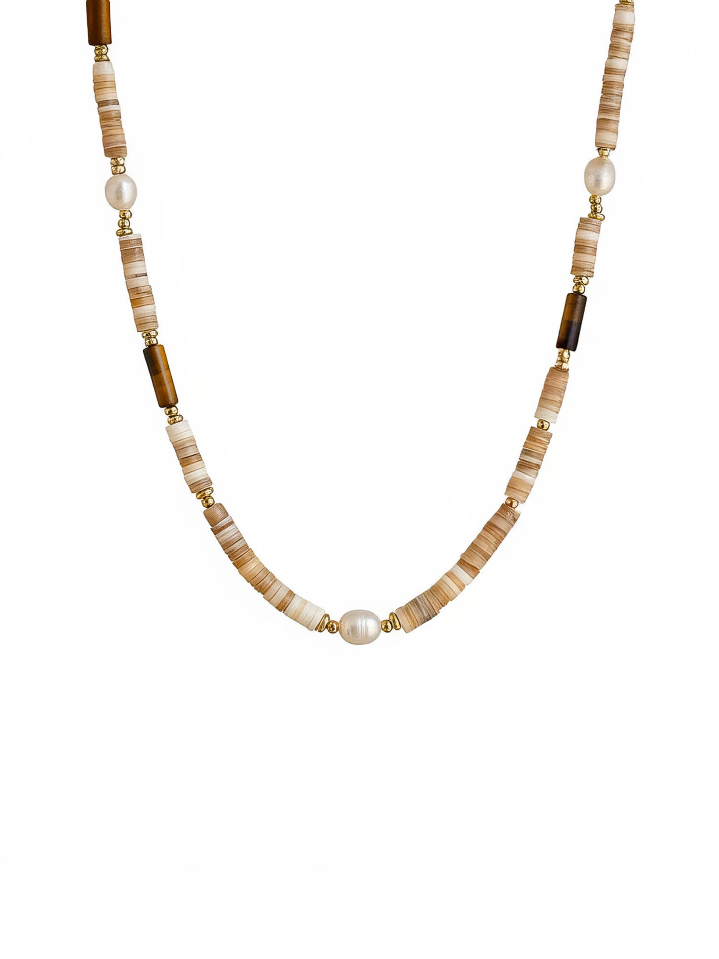 Nemomatheo Kette 'Earthlines'‌‌‌ in beige, Produktansicht