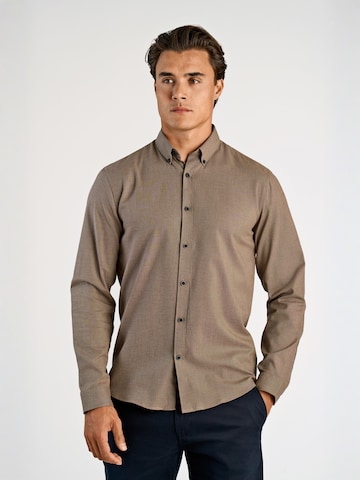 Regular fit Camicia di Lindbergh in beige