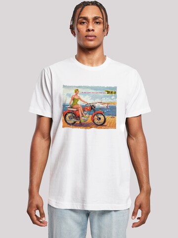 T-Shirt 'BSA C15 Star 1962 Motorcycle Dockside Ad' F4NT4STIC en blanc : devant