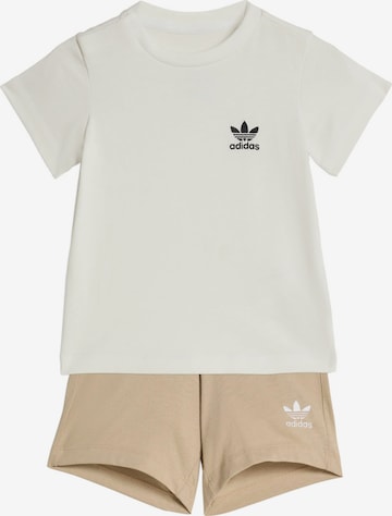 ADIDAS ORIGINALS - Conjunto 'Trefoil Essentials' en beige: frente