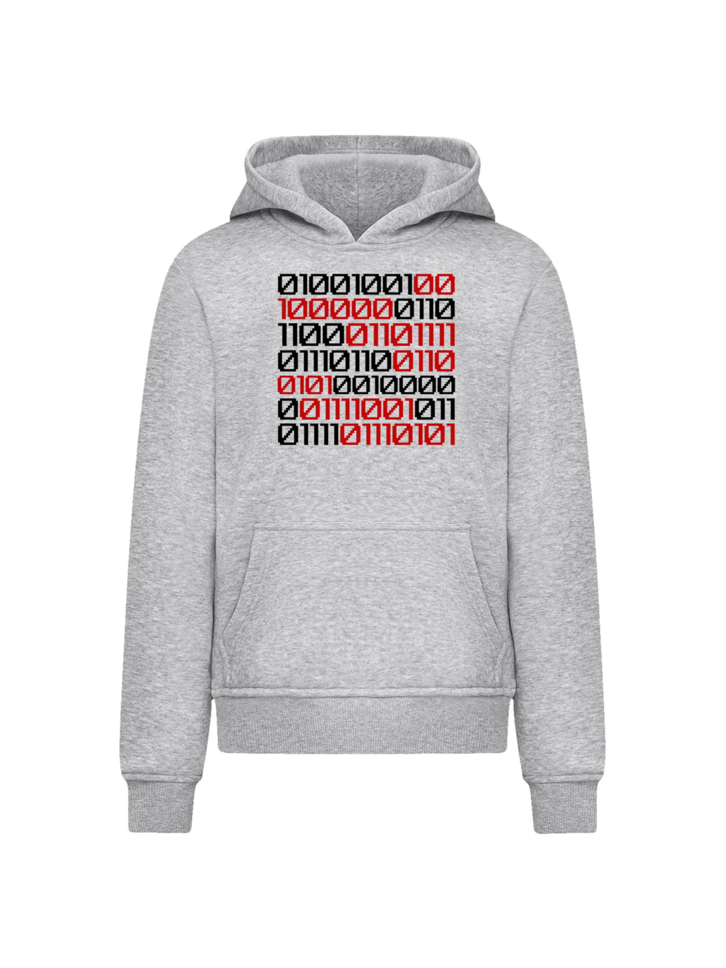 F4NT4STIC Sweatshirt 'I Love You 01001001 Binary Code Valentinstag' in Grijs: voorkant