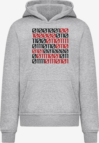 F4NT4STIC Sweatshirt 'I Love You 01001001 Binary Code Valentinstag' in Grijs: voorkant